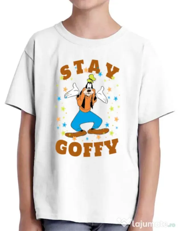 Tricou ADLER copil Stay Goofy Alb