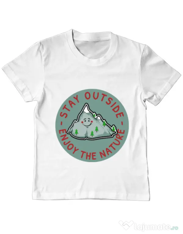 Tricou ADLER copil Stay outside Alb