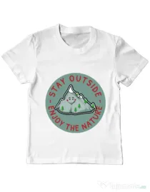 Tricou ADLER copil Stay outside Alb