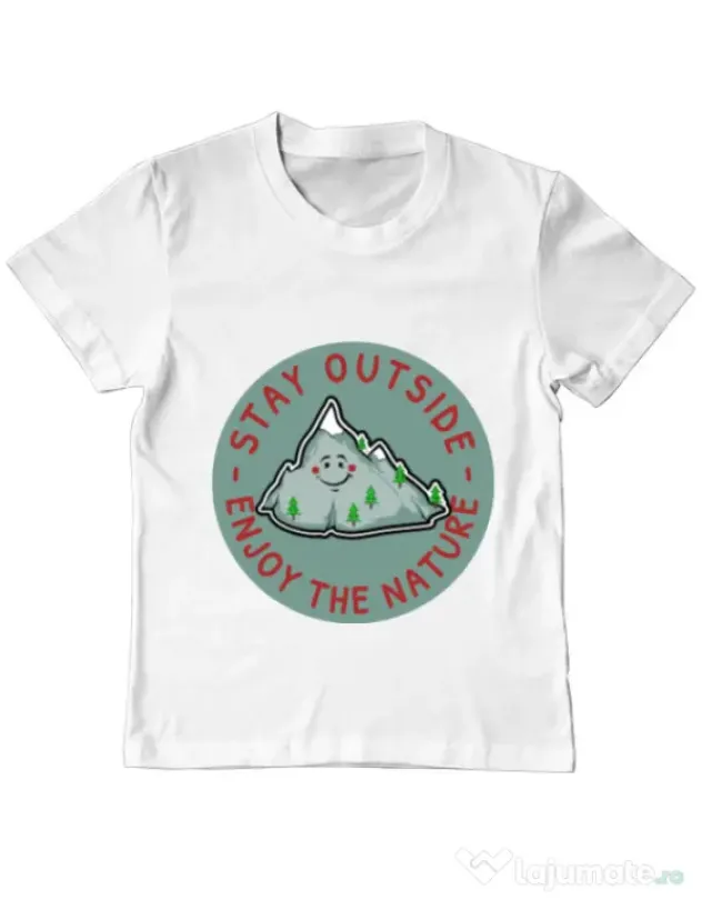 Tricou ADLER copil Stay outside Alb