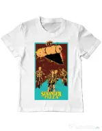 Tricou ADLER copil Stranger pizza Alb