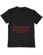 Tricou ADLER copil Stranger things outline Negru
