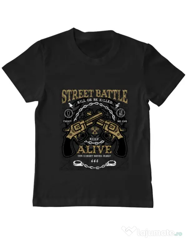 Tricou ADLER copil Street Battle Negru