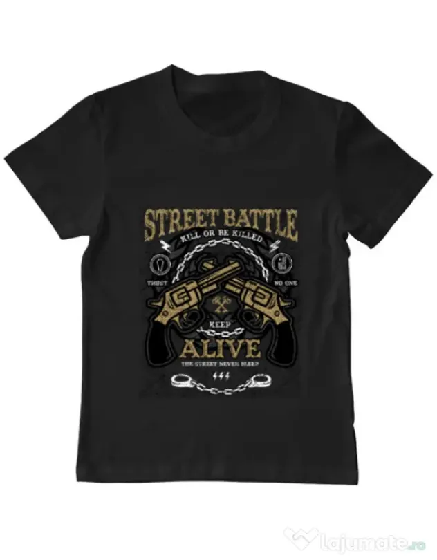 Tricou ADLER copil Street Battle Negru