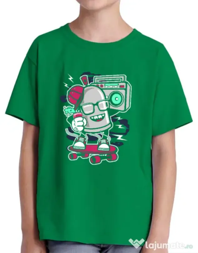 Tricou ADLER copil Street Bomber Verde mediu