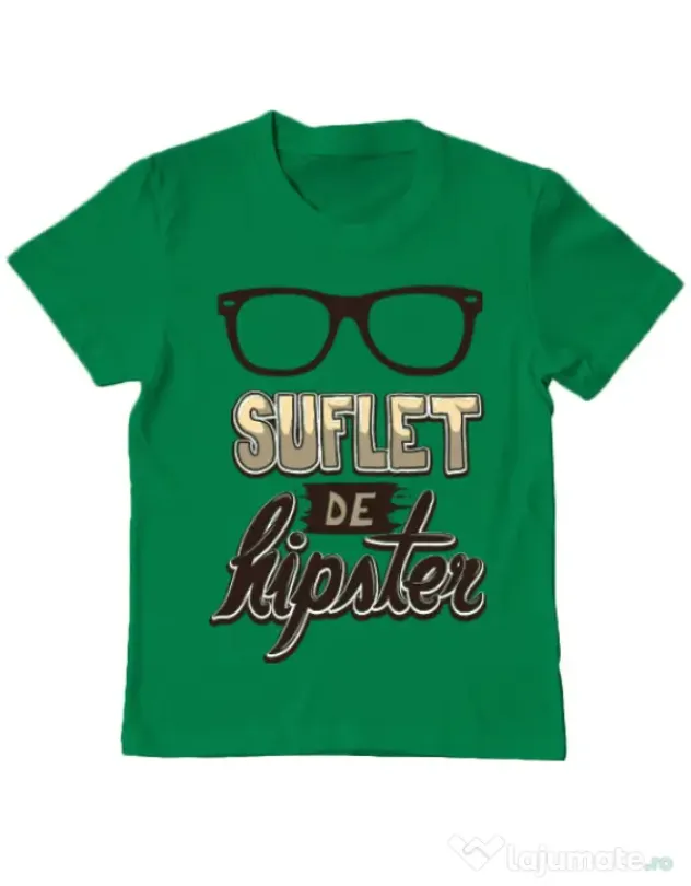 Tricou ADLER copil Suflet de hipster Verde mediu