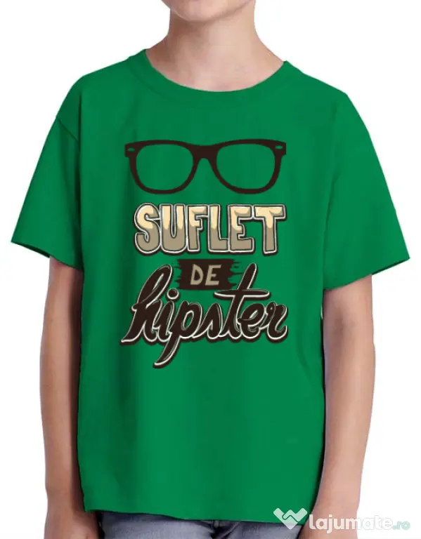 Tricou ADLER copil Suflet de hipster Verde mediu