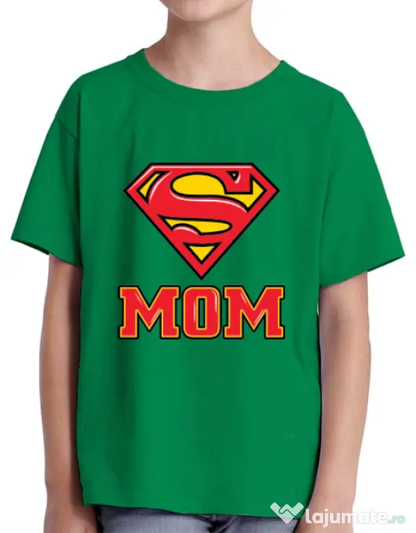 Tricou ADLER copil Super mom Verde mediu