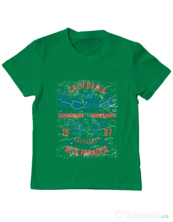 Tricou ADLER copil Surf Beach Verde mediu