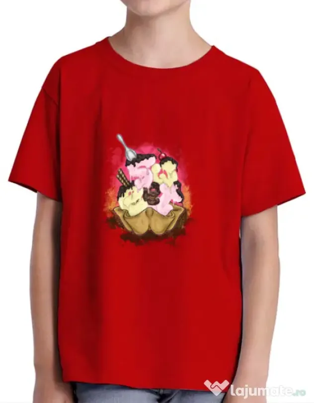 Tricou ADLER copil sweet ice cream lettering Rosu