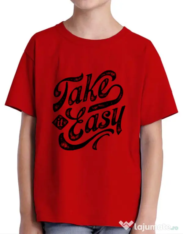 Tricou ADLER copil Take it easy Rosu