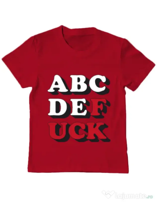 Tricou ADLER copil The alphabet Rosu
