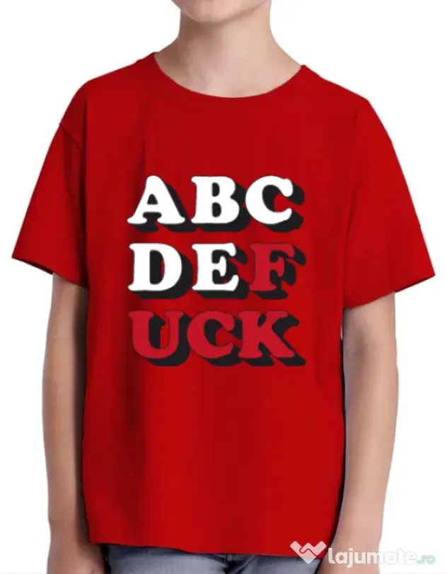 Tricou ADLER copil The alphabet Rosu