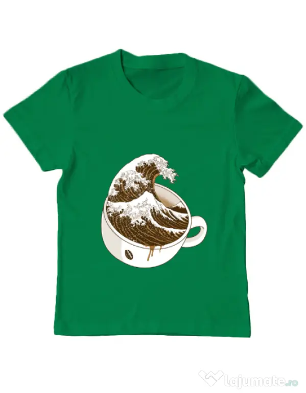 Tricou ADLER copil The Great Wave off Coffee Verde mediu