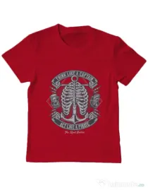 Tricou ADLER copil Think Like A Captain Act Like A Pirate Rosu