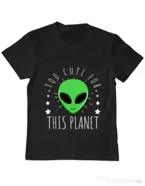 Tricou ADLER copil Too cute Negru
