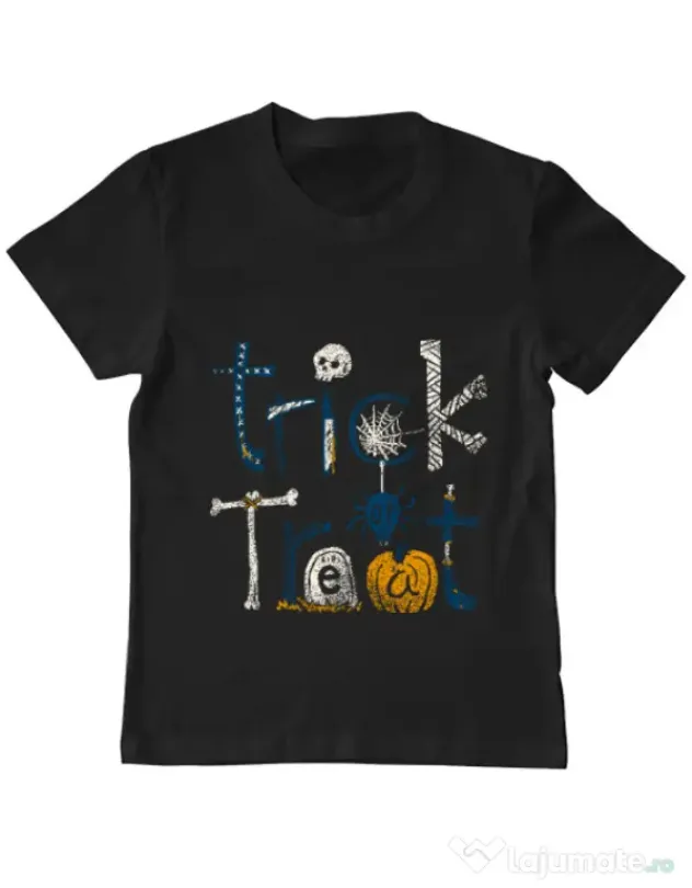 Tricou ADLER copil Trick or Treat Negru