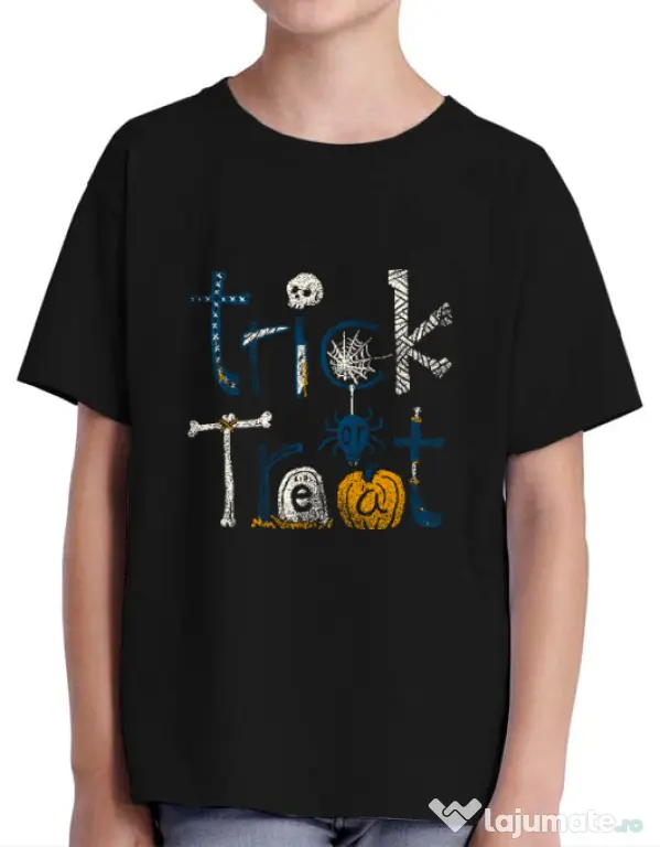 Tricou ADLER copil Trick or Treat Negru