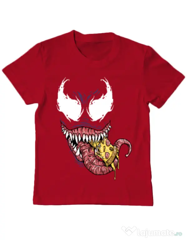 Tricou ADLER copil Venom pizza Rosu