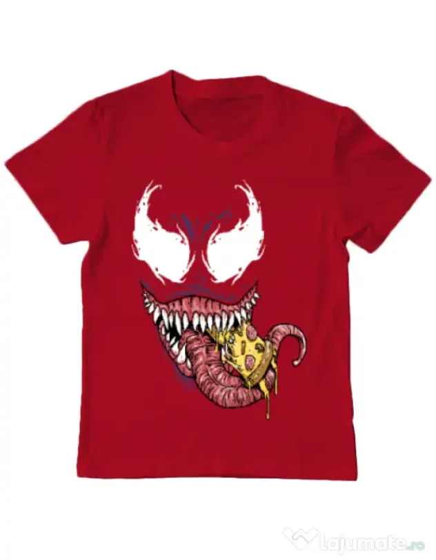Tricou ADLER copil Venom pizza Rosu