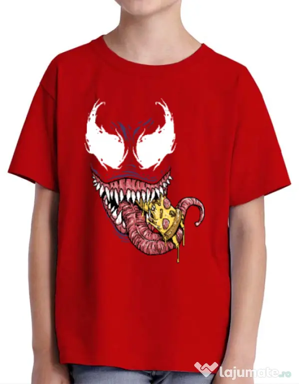 Tricou ADLER copil Venom pizza Rosu
