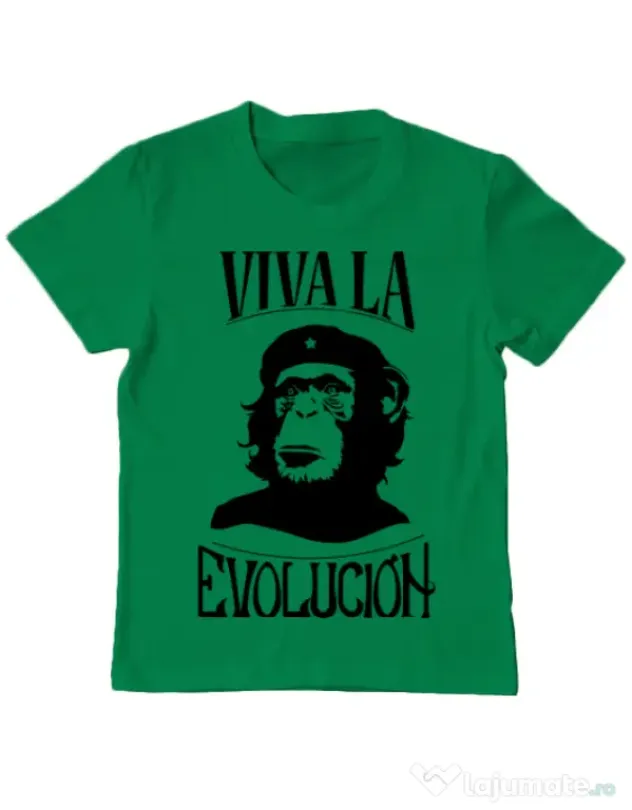 Tricou ADLER copil Viva la evolucion Verde mediu