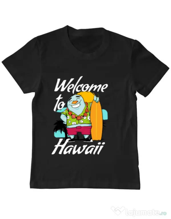 Tricou ADLER copil Welcome to Hawaii Negru