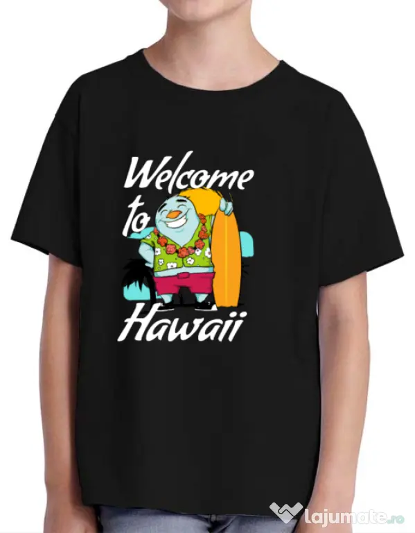 Tricou ADLER copil Welcome to Hawaii Negru