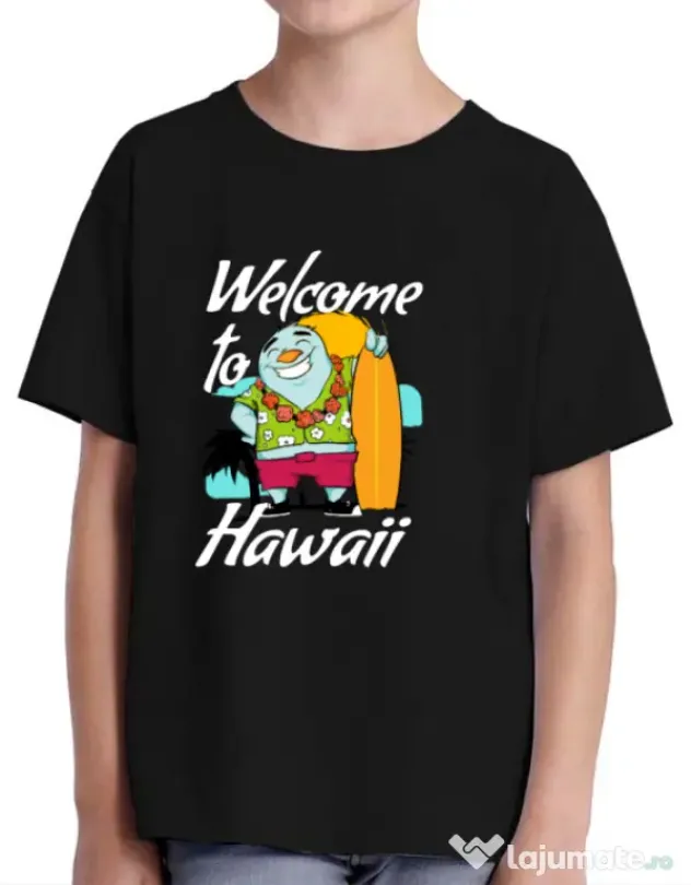 Tricou ADLER copil Welcome to Hawaii Negru