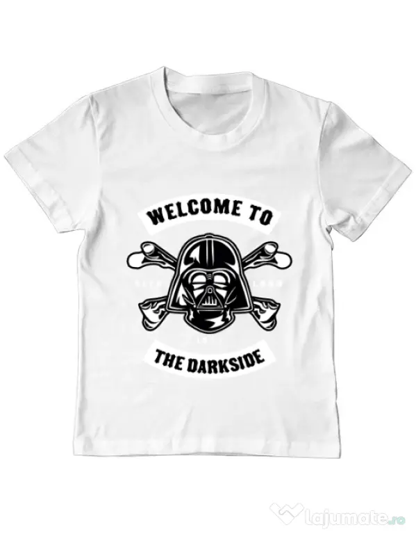 Tricou ADLER copil Welcome To The Darkside Alb