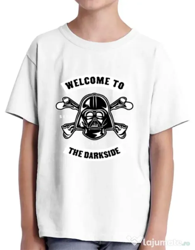 Tricou ADLER copil Welcome To The Darkside Alb