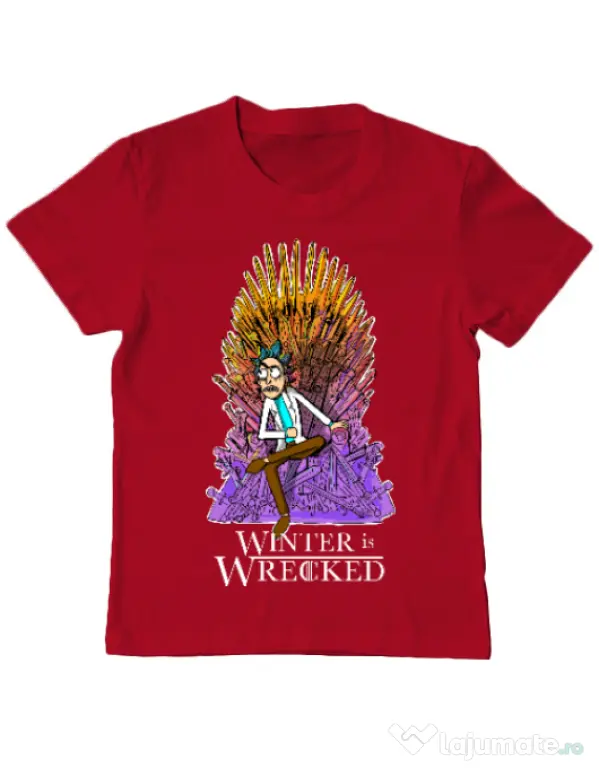 Tricou ADLER copil Winter is wrecked Rosu