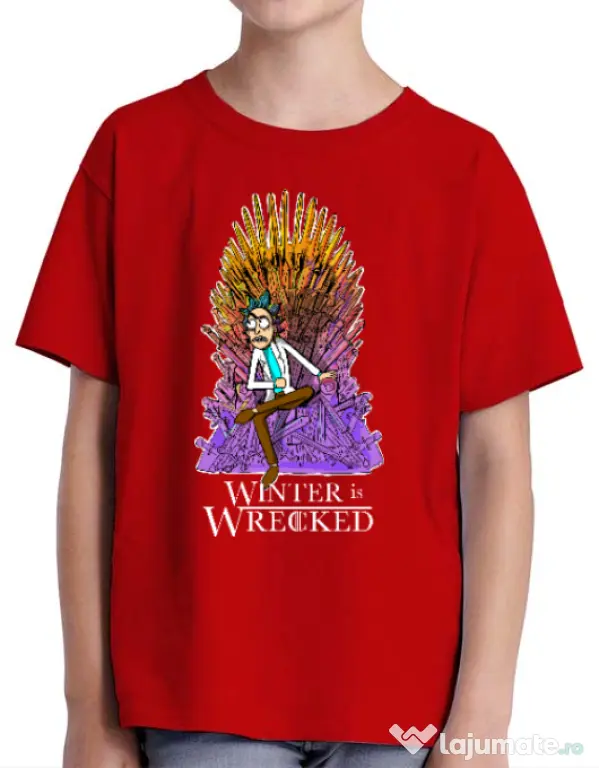 Tricou ADLER copil Winter is wrecked Rosu