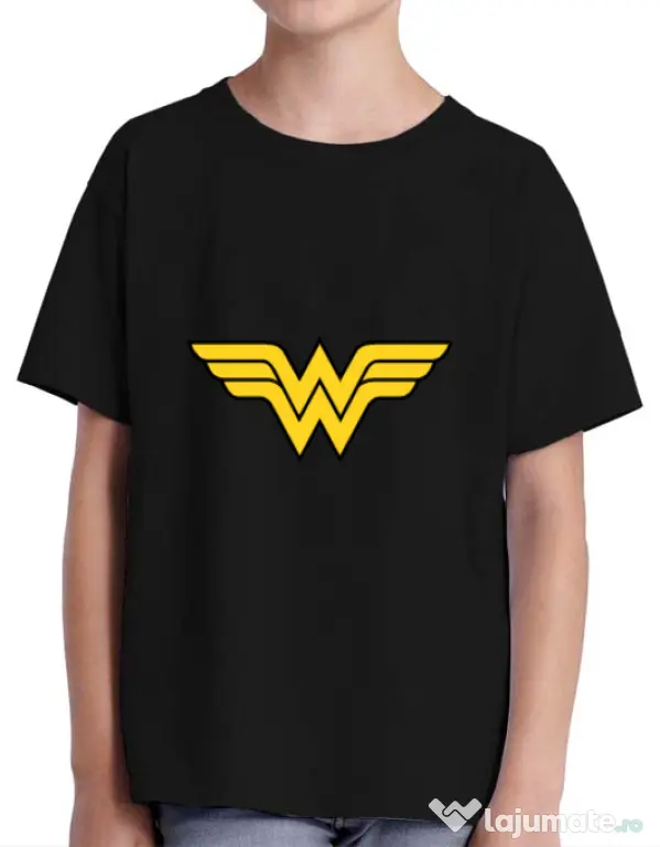Tricou ADLER copil Wonder woman Negru