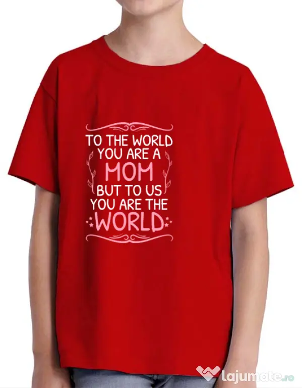 Tricou ADLER copil You are the world Rosu