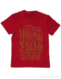 Tricou ADLER copil Young Saved And Free Rosu