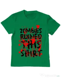 Tricou ADLER copil Zombies Verde mediu