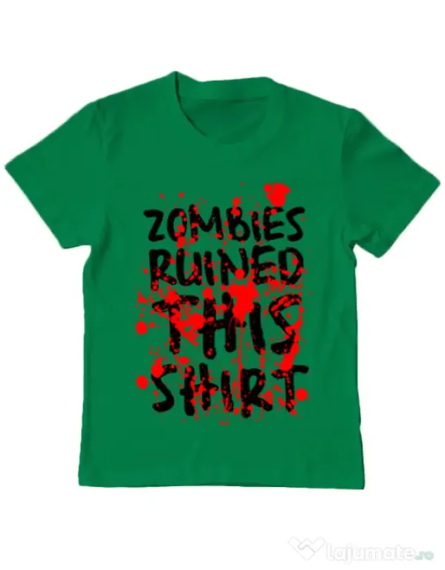 Tricou ADLER copil Zombies Verde mediu