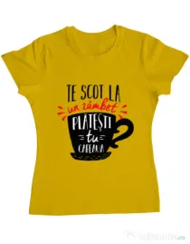 Tricou ADLER dama Te scot la un zambet Galben