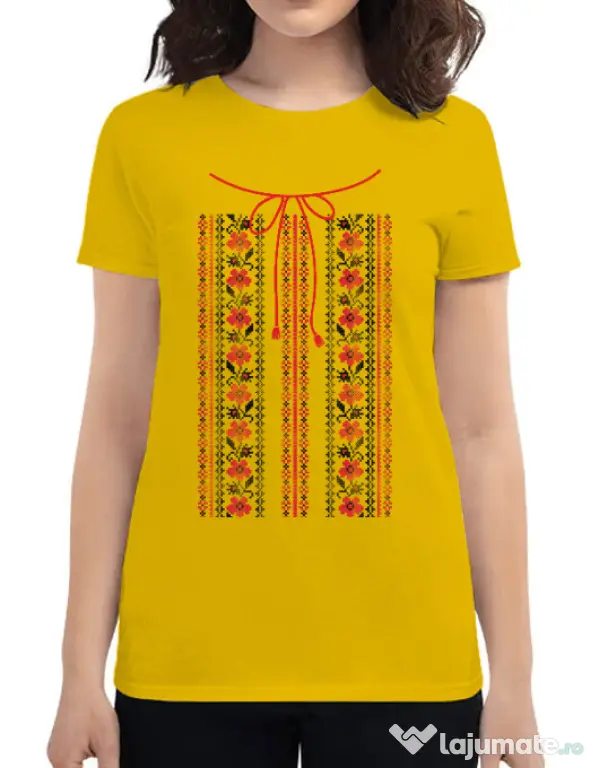 Tricou ADLER dama Etno 2 Galben
