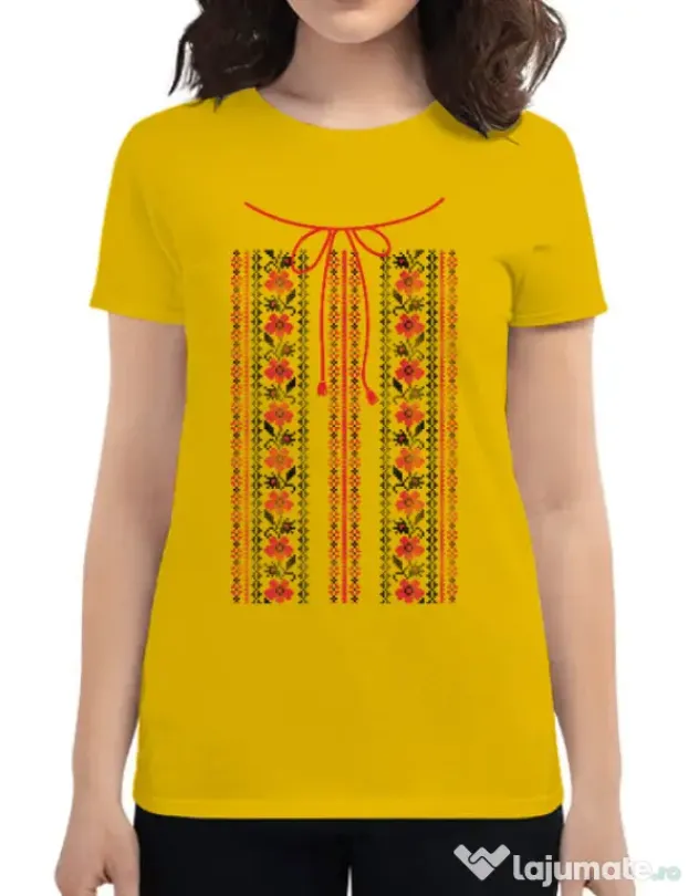 Tricou ADLER dama Etno 2 Galben
