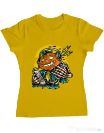 Tricou ADLER dama Pumpkin Music Galben
