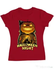 Tricou ADLER dama Jack o lantern Rosu 