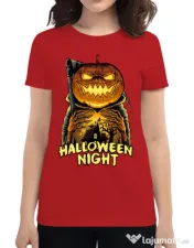 Tricou ADLER dama Jack o lantern Rosu 