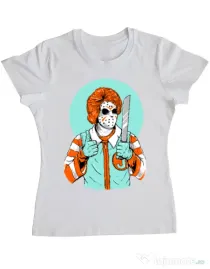 Tricou ADLER dama Clown killer Alb