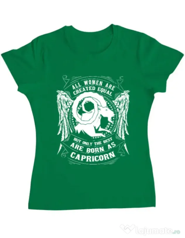Tricou ADLER dama The best women are born as Capricorn Verde mediu