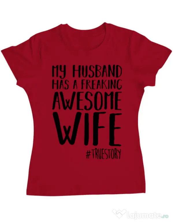 Tricou ADLER dama Awesome wife Rosu