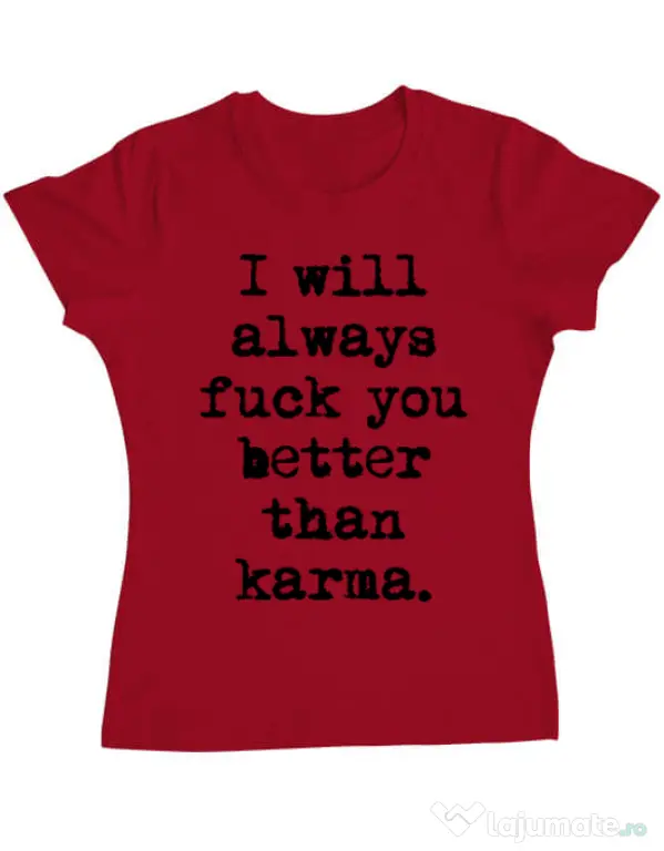 Tricou ADLER dama Better than karma Rosu
