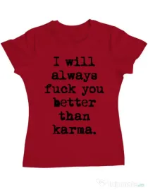 Tricou ADLER dama Better than karma Rosu