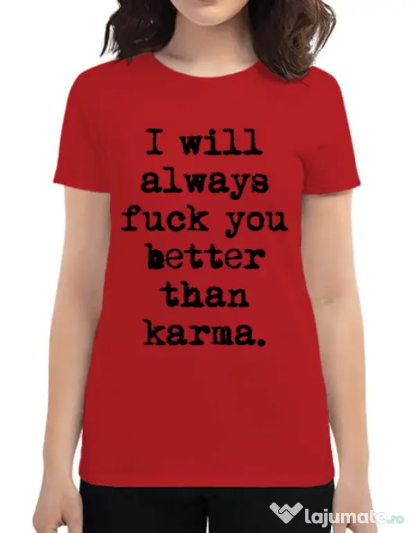 Tricou ADLER dama Better than karma Rosu
